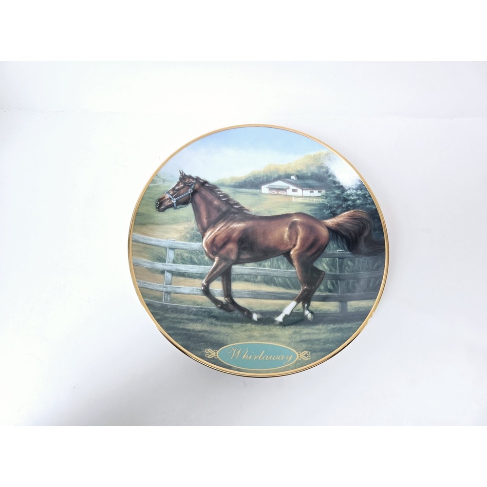 Danbury Mint Racehorse plate Susie Morton‎ Champion Thoroughbreds Whirlaway